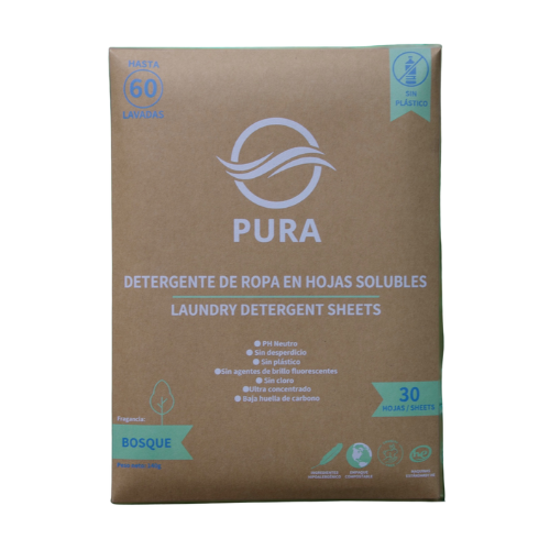 Detergente para Ropa en hojas Solubles Pura CR