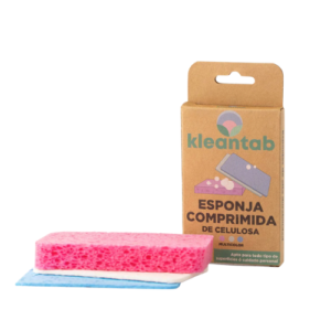 esponja comprimida de celulosa - kleantab - ecomuna market