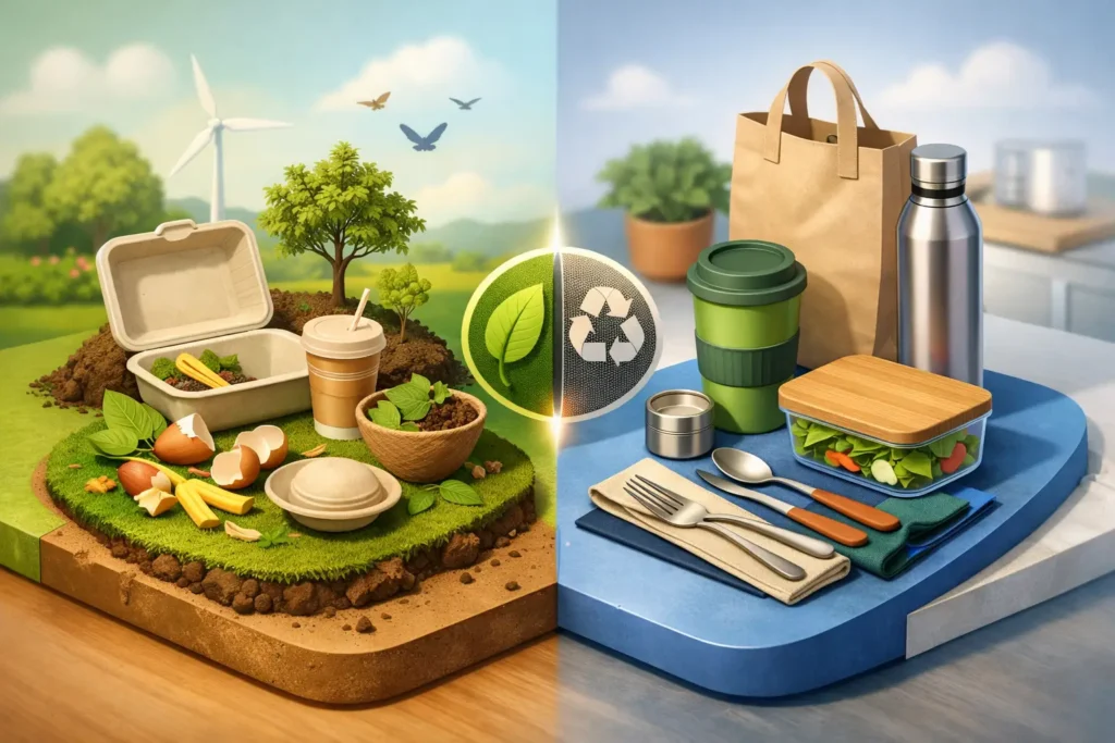 Productos compostables vs reutilizables, ¿cuál conviene?